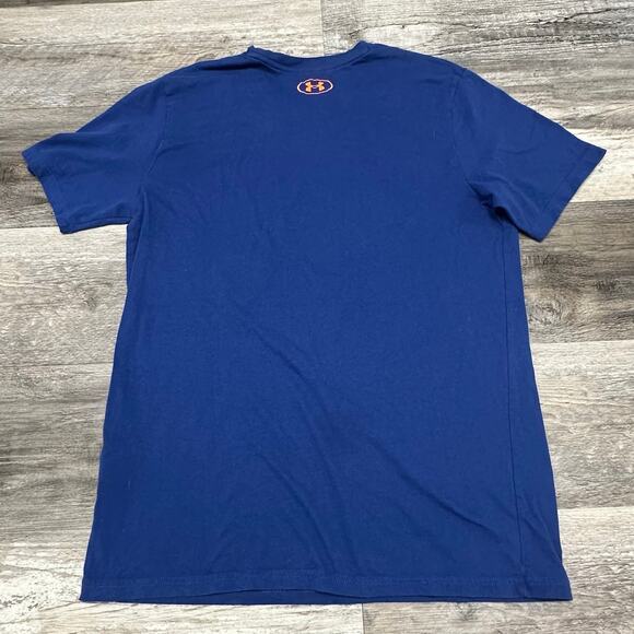 Under Armour Project Rock Brahma Bull Blue Orange Mens M Loose Graphic T-Shirt - Picture 3 of 9